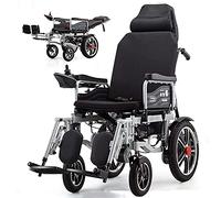 Silla de ruedas eléctrica liviana y plegable, silla de ruedas asistida por movilidad móvil para el hogar y exteriores, adecuada para mujeres embarazadas de edad avanzada con discapacidades