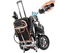 Silla de ruedas eléctrica para adultos, ligera, plegable, todo terreno, con rango de viaje de 35 millas, control remoto, iluminación LED, ideal para personas mayores