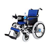 Silla de ruedas eléctrica para adultos, silla de ruedas eléctrica plegable de aleación de aluminio, ajustable, adecuada para que viajen personas mayores (Sky Blue)