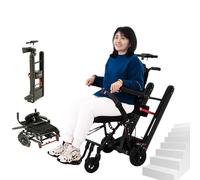 Silla de ruedas eléctrica para subir escaleras con función manual, diseño 2 en 1 para escaleras, plegable ligera, pantalla LCD, capacidad de 330 libras