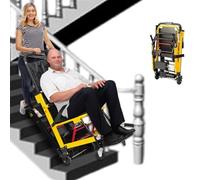 Silla de ruedas eléctrica para subir escaleras con ruedas giratorias y asas de empuje para mayor movilidad y seguridad en escaleras