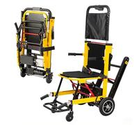 Silla de ruedas eléctrica para subir escaleras, silla elevadora plegable portátil para ancianos con cinturones de seguridad, elevador de escalera de emergencia de 4 ruedas para movilidad diaria y