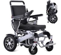 Silla De Ruedas Electrica Plegable Aluminio Todoterreno Ligera Portatil Facil Transporte Para Viaje Cuenta, Motores Potentes de 500W para Ancianos y Discapacitados