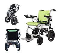 Silla de Ruedas eléctrica Plegable compacta Silla eléctrica Verde portátil Transporte sillas de Ruedas, Abierta/Plegable en 1 Segundo sillas de Ruedas autopropulsadas, 14 kg aprobación del avión