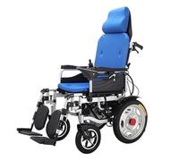 Silla de ruedas eléctrica plegable con reposacabezas, respaldo reclinable, motor dual para movilidad de personas con discapacidad y ancianos