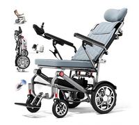 Silla de ruedas eléctrica plegable ligera con mando a distancia, 15,9 kg, motor de 400 W, alcance de 25 - 50 km, capacidad de carga de 150 kg, para personas mayores y discapacidades, viajes y todo
