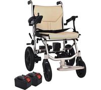 Silla de ruedas eléctrica plegable ligera de 14 kg, motores potentes, ayuda inteligente para la movilidad de adultos, 2 baterías de litio móviles