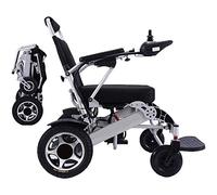 Silla de ruedas eléctrica, plegable, ligera, de lujo, ayuda a la movilidad, motores duales de 250 W, doble batería, silla de ruedas eléctrica portátil