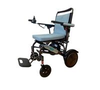 Silla de ruedas eléctrica plegable ligera para adultos, 17,5 kg, 2 motores 200W sin escobillas, 20 km autonomía, joystick digital con luz LED, portátil tipo trolley, fácil transporte