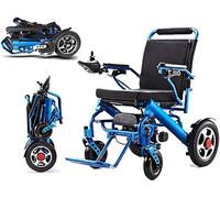 Silla de Ruedas eléctrica Plegable Ligera para Adultos, Silla de Viaje de tránsito compacta, Motor Dual de 250 W, batería de Litio de 24 V 24 Ah, aprobada por la FDA