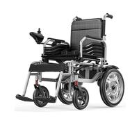 Silla de ruedas eléctrica plegable para adultos mayores, silla de ruedas motorizada antivuelco resistente todo terreno con palanca de mando de 360° para viajes al aire libre en casa