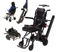 Silla de ruedas eléctrica plegable para subir escaleras con modo manual, marco de acero al carbono ligero, motor sin escobillas de 200 W y batería de 13 A, soporta hasta 330 libras para una fácil