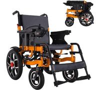 Silla de ruedas eléctrica plegable peso ligero de, Doble Motor 250W Doble Batería Silla de Ruedas Eléctrica Portátil, Silla de Ruedas de Tránsito para Ancianos y Discapacitados