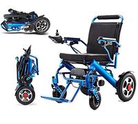 Silla de ruedas eléctrica plegable portátil ligera con batería de iones de litio, plegable con un botón, transporte, solo 23 kg