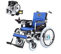 Silla de ruedas eléctrica plegable portátil para adultos con motor dual de 500 W, diseño todo terreno, rueda trasera grande de 28.8, palanca de mando de 360°, capacidad de peso de 100 kg, interruptor