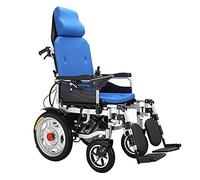 Silla de ruedas eléctrica plegable, scooter de movilidad portátil ligero con motor dual y reposacabezas, silla eléctrica resistente para personas mayores y usuarios discapacitados