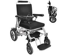 Silla de ruedas eléctrica plegable, Silla de ruedas eléctrica liviana, Silla de ruedas eléctrica de doble motor, Batería extraíble portátil (6ah)