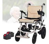 Silla de ruedas eléctrica plegable ultraligera de 14 kg, scooter móvil médico para adultos discapacitados, silla de ruedas eléctrica de modo dual con poste longitudinal, resistente y multifuncional