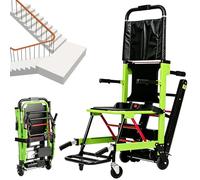 Silla de ruedas eléctrica plegable y ligera for subir escaleras, escalador de escaleras sobre orugas, for pacientes mayores discapacitados y transferencia de mercancías(Green)