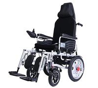 Silla de ruedas eléctrica plegable y liviana, respaldo alto ajustable, batería de iones de litio de 12 A, motor doble de 250 W, manual/eléctrico/Negro / 115x65cm