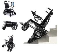 Silla de Ruedas Eléctrica Salvaescaleras 190kg, Batería 18Ah, Plegable | Motor Brushless 200W, freno electromagnético, batería 18Ah, hasta 50 pisos, respaldo reclinable y diseño plegable