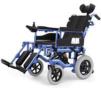 Silla de ruedas eléctrica Silla de rehabilitación médica, silla de ruedas, silla de ruedas eléctrica resistente con reposacabezas, silla de ruedas eléctrica plegable y liviana, ancho del asiento: 45 c