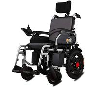 Silla de ruedas eléctrica Silla de rehabilitación médica, Silla de ruedas, Silla de ruedas eléctrica resistente con reposacabezas, Silla de ruedas eléctrica plegable y liviana, Ancho del asiento: 46 c