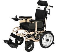 Silla de ruedas eléctrica Silla de rehabilitación médica, Silla de ruedas, Silla de ruedas eléctrica resistente con reposacabezas, Silla de ruedas eléctrica plegable y liviana, Ancho del asiento: 45 c