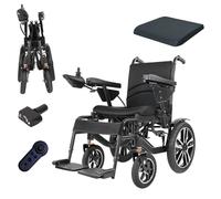 Silla de ruedas eléctrica todoterreno de 700 W con doble motor, autonomía de 32 km, plegable, con mando a distancia, batería extraíble de 20 Ah y asiento reforzado for uso en exteriores.