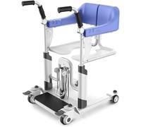 Silla de ruedas elevadora de pacientes para el hogar con ruedas y asiento dividido de 360° Silla a cama Silla de transferencia Movilidad Silla de ducha para personas mayores -125 kg