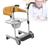 Silla de ruedas elevadora de pacientes para el hogar, elevador de transferencia portátil con asiento dividido de 180 °, cómoda médica junto a la cama, silla de baño