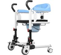 Silla de ruedas elevadora de pacientes para el hogar, silla de ruedas portátil para transporte, silla de ducha con asiento dividido de 180°, cómoda junto a la cama con orinal, palanca de cambios para