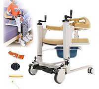 Silla de ruedas elevadora de pacientes para uso doméstico, elevador de transferencia de pacientes con asiento dividido de 180°, inodoro de cabecera con ayuda de transferencia de orinal para enfermería