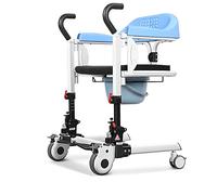 Silla de ruedas elevadora de pacientes Silla de ruedas portátil de transferencia de pacientes para el hogar, silla de ducha de baño, inodoro junto a la cama con orinal, asiento dividido de 360 °