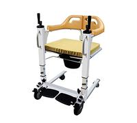 Silla de Ruedas Elevadora de Pacientes Silla de Transferencia de Pacientes, Sillas de Ruedas de Baño con Manija de Elevación Giratoria Pedal Todo en Una Pieza, para Personas Mayores Discapac