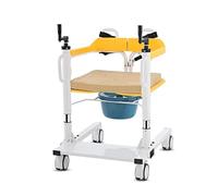 Silla de ruedas elevadora para pacientes, elevador de transferencia manual con asiento dividido de 180°, silla de ducha para baño, mesita de noche, con orinal