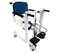 Silla de ruedas elevadora para pacientes para el hogar Silla de transferencia portátil 120 kg Silla de ducha con inodoro con asiento dividido de 180 ° y cuña para ancianos