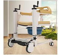 Silla de ruedas elevadora para traslado a casa, silla de transferencia con apertura trasera de 180°, cómoda junto a la cama con orinal para cama, silla de transporte para personas mayores discapacitad