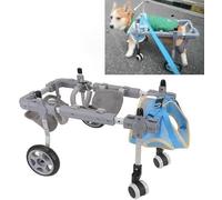 Silla de Ruedas for Perros, Carrito de Aluminio Ajustable for Soporte de piernas Delanteras y traseras, Ayuda de rehabilitación Ideal for Perros pequeños y(L)