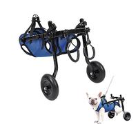 Silla de ruedas for perros pequeños con patas traseras, silla de ruedas for mascotas/perros, ayuda a las mascotas pequeñas con piernas paralizadas a recuperarse con soporte completo ( Color : Blue , S