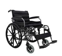 Silla de ruedas grande manual ligera con reposapiés, silla de transporte plegable para personas mayores, discapacitados, usuarios con discapacidad