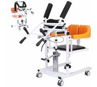 Silla de ruedas hidráulica elevadora de pacientes, máquina de transferencia electrohidráulica, altura ajustable con 4 ruedas bloqueables para un uso seguro en el baño
