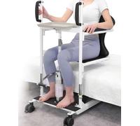 Silla de Ruedas Hidráulica para Traslado de Pacientes, Asiento Dividido en 180°, Productos de Asistencia para Ancianos, Altura Ajustable, Silla de Ruedas de Transporte Multifuncional