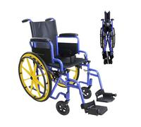 Silla de Ruedas Infantil para Niños, Autopropulsable Plegable (Amarilla)