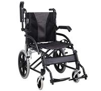 Silla de ruedas ligera, camarero portátil plegable con apoyabrazos ajustable no neumático persona discapacitada Ancianos Trolley, Portátil