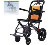 Silla de ruedas ligera plegable de aluminio, con Freno de Mano Silla de Ruedas Compacta, Silla de Viaje Transit, Trolleys Portátiles para Ancianos y Niños Viajes en Avión (Size : B)