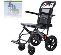 Silla de ruedas ligera plegable de aluminio, con Freno de Mano Silla de Ruedas Compacta, Silla de Viaje Transit, Trolleys Portátiles para Ancianos y Niños Viajes en Avión (Size : C)