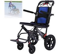 Silla de ruedas ligera plegable de aluminio, con Freno de Mano Silla de Ruedas Compacta, Silla de Viaje Transit, Trolleys Portátiles para Ancianos y Niños Viajes en Avión (Size : A)
