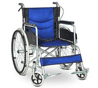 Silla de ruedas ligera plegable para ancianos con silla de inodoro sentada con reposabrazos con ruedas, asiento de silla de ruedas y frenos, color rojo