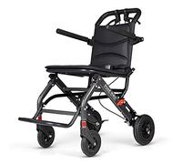 Silla de ruedas ligera y fácil de usar, andador con ruedas de cuatro ruedas, con asiento, andador con ruedas de movilidad plegable tiene ruedas de 10 pulgadas, andador liviano, fibra de carbono